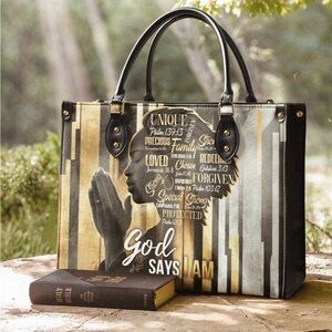 Inspirational Black and Gold Tote Bag NEW!